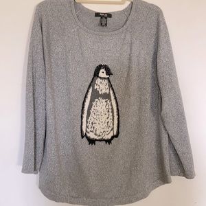 Style and Company petite metallic silver sweater